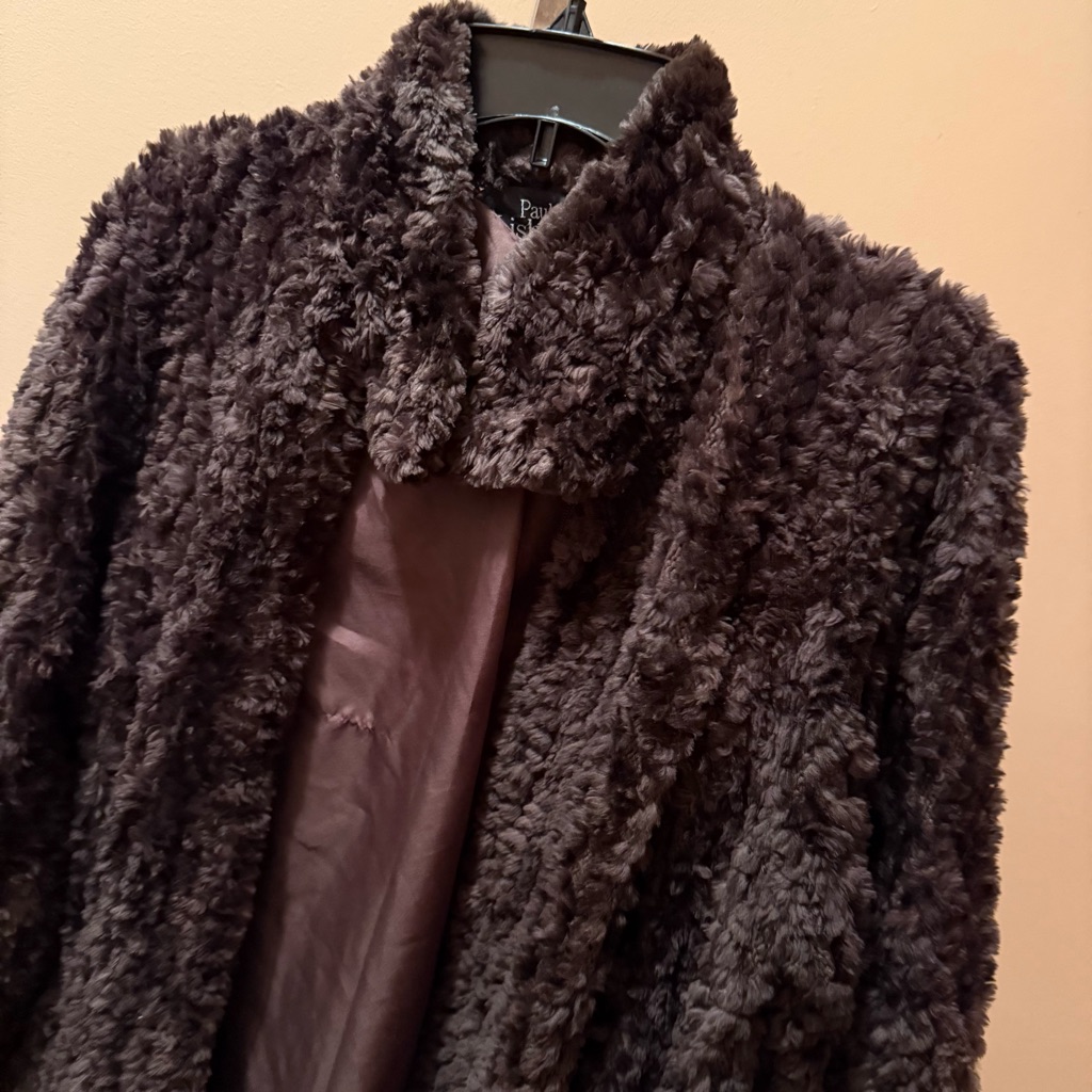 Paula Lishman Sheared Beaver Fur Handmade Knit Fur Coat Made In Canada Small